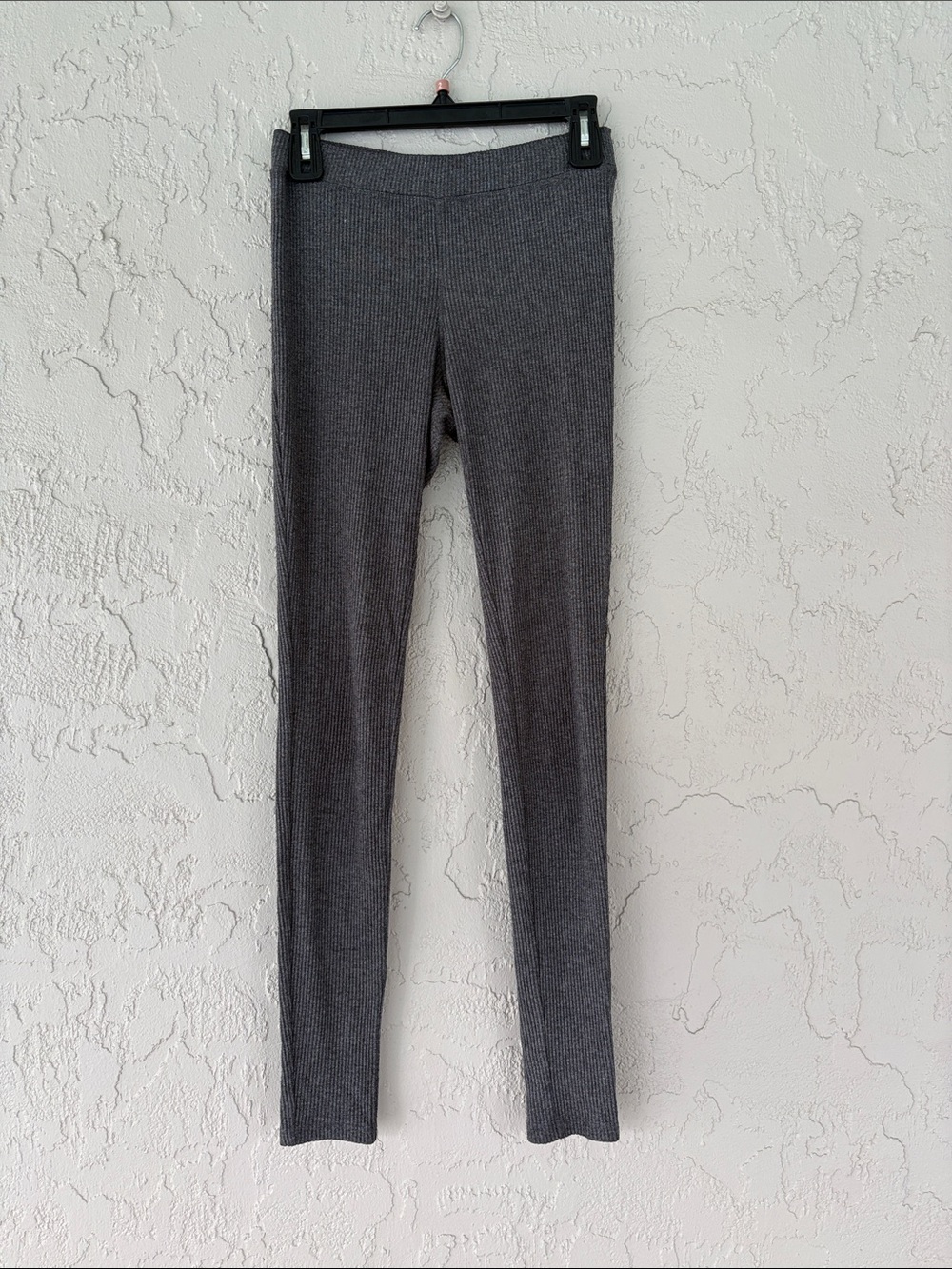 Express Ribbed Charcoal Gray Leggings